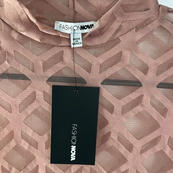 Fashion Nova Nude Patterned Bodysuit - Picture 2 of 6